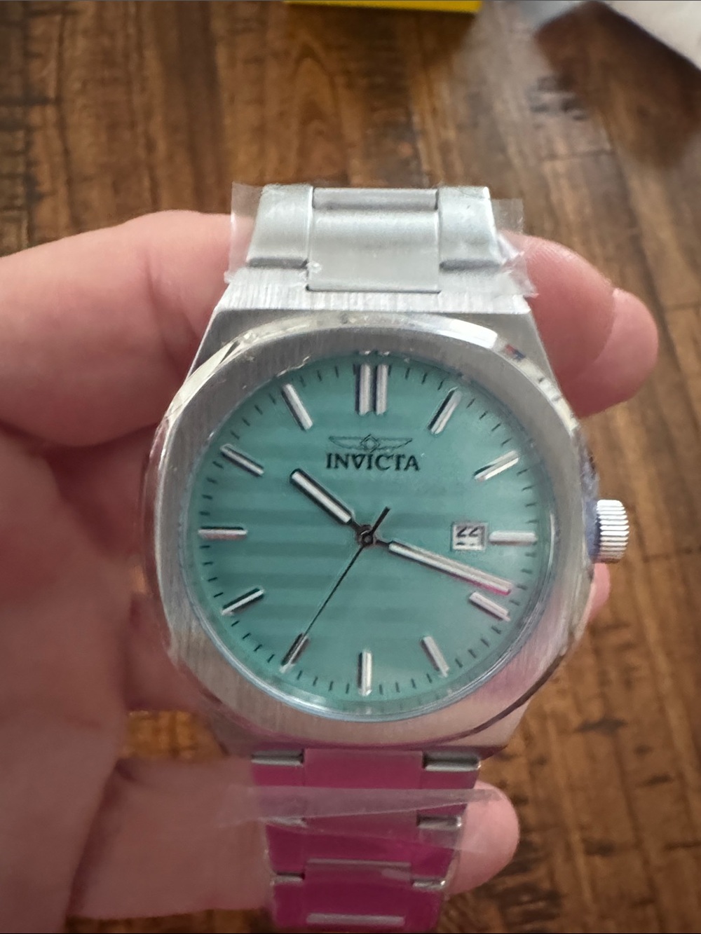 Invicta Silver Watch with Teal-Green Dial - Picture 3 of 7